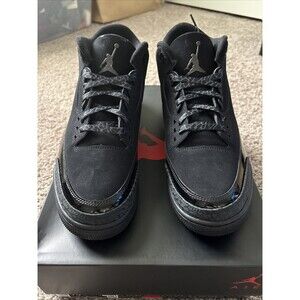 Air Jordan 3 Retro 2025 Black Cat Men’s Size 13 Flawed Black CT